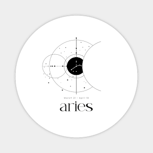 Aries Zodiac Sign Minimalist Magnet